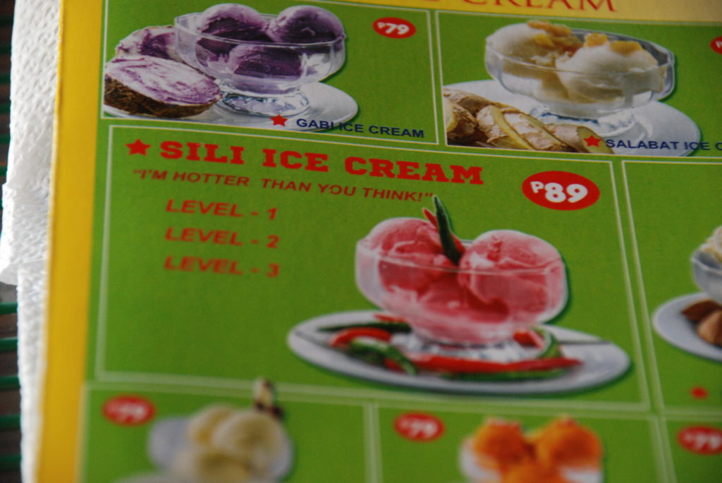 Chili ice cream in Bicol