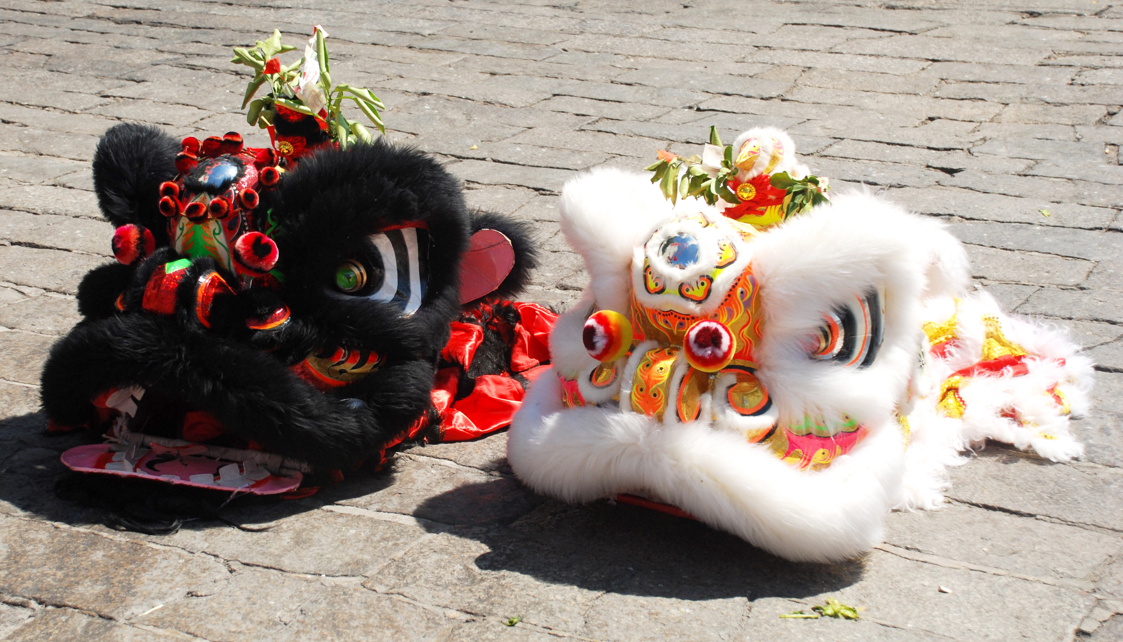 Lion heads ready and waiting for Chinese New Year in Penang
