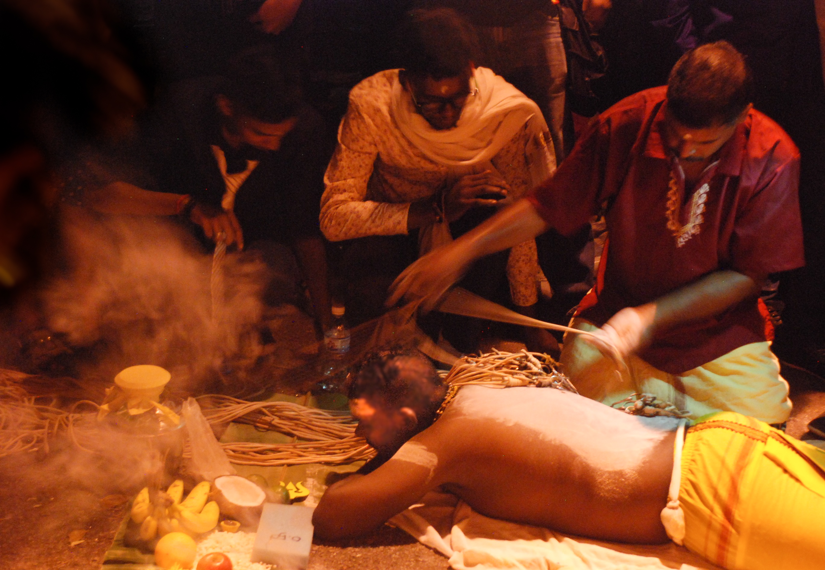Participant lying down - Thaipusam in Penang