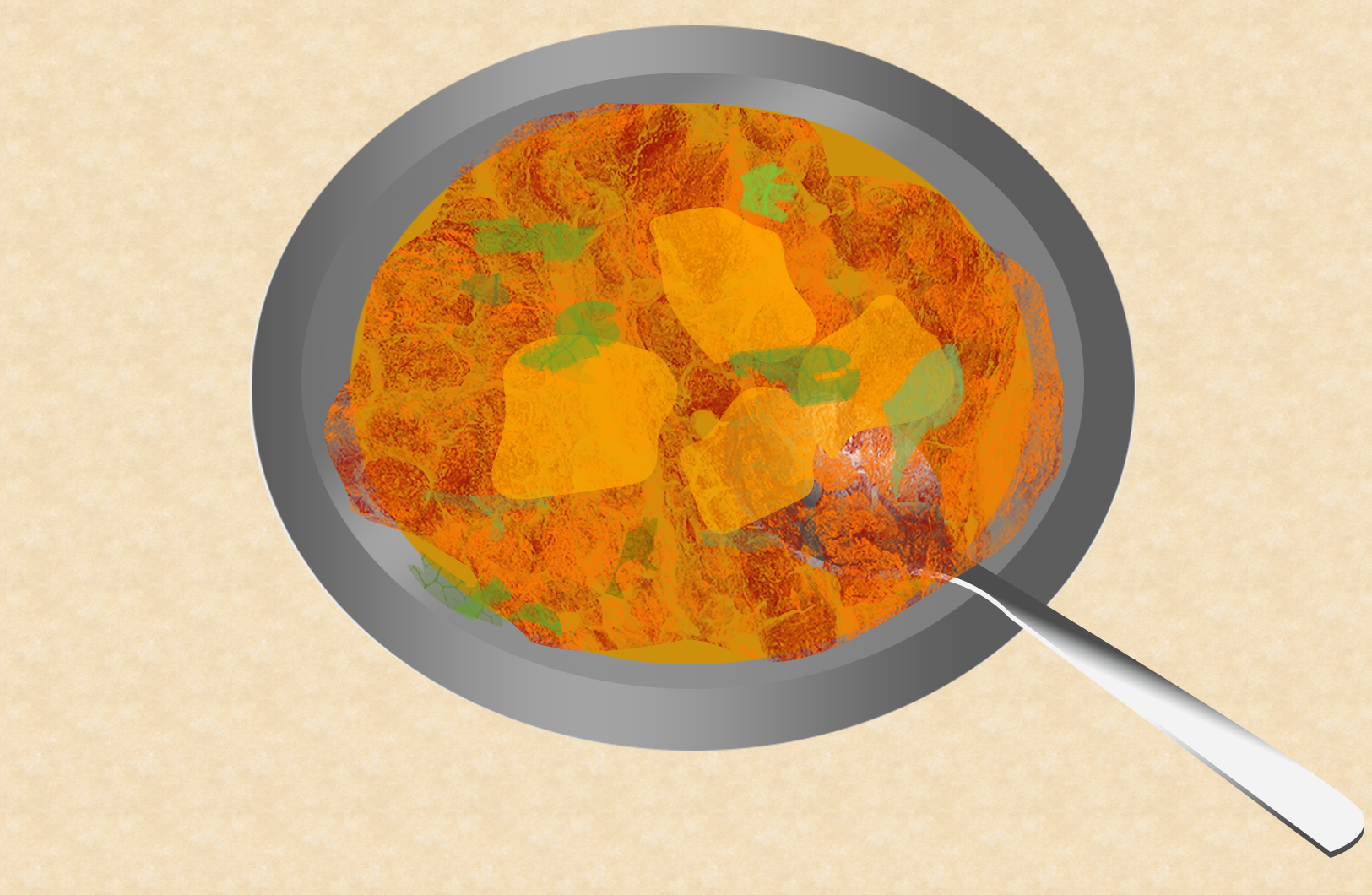 Indian cuisine - Indian Butter Chicken, Penang Indian restaurants, illustration by Dan Convey