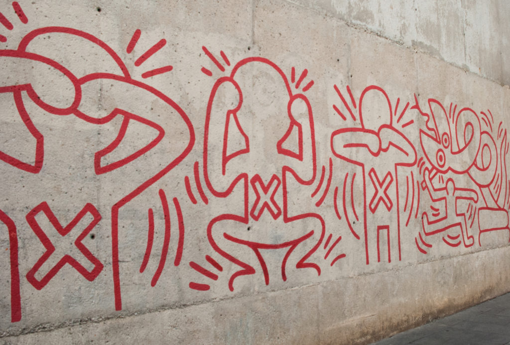Mural by Keith Haring (El Raval, Barcelona)