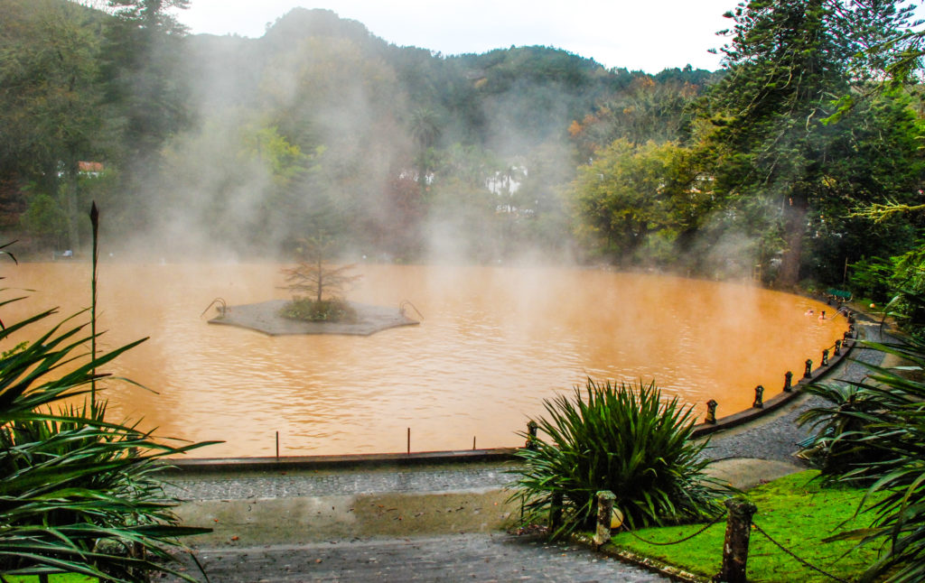 Terra Nostra Garden iron orange geothermal pool